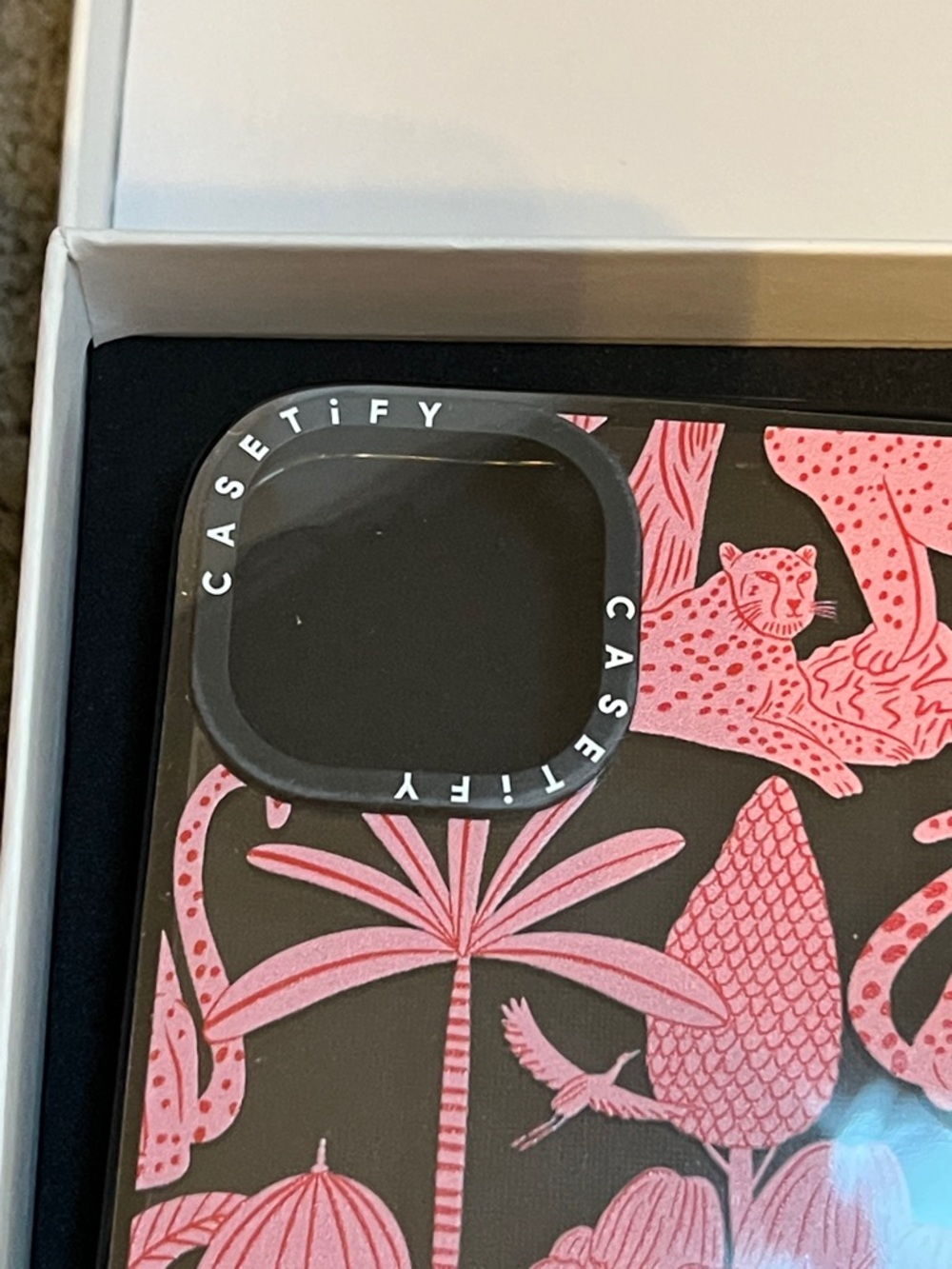 Casetify iphone 15 plus Case with Pink Jungle Motif - Picture 2 of 6